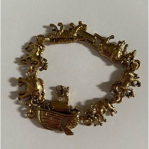 Vintage Premier Designs Gold Plated Noah’s Ark Bracelet